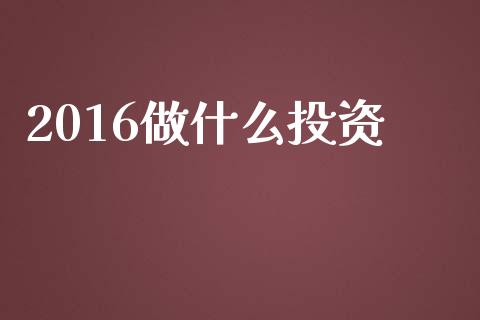 2016做什么投资_https://wap.fansifence.com_债券投资_第1张