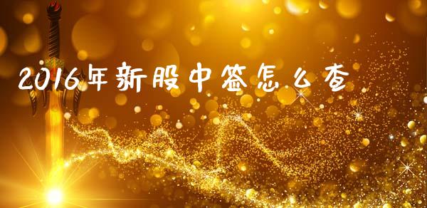 2016年新股中签怎么查_https://wap.fansifence.com_投资理财_第1张