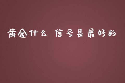 黄金什么 信号是最好的_https://wap.fansifence.com_债券投资_第1张