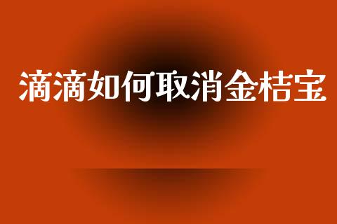 滴滴如何取消金桔宝_https://wap.fansifence.com_今日财经_第1张