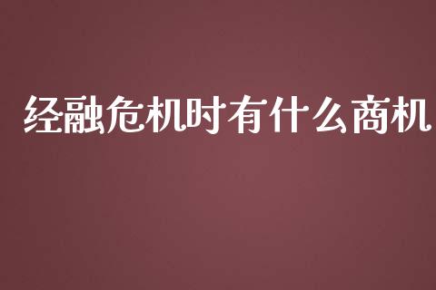 经融危机时有什么商机_https://wap.fansifence.com_投资理财_第1张