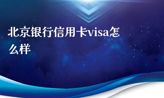 北京银行信用卡visa怎么样_https://wap.fansifence.com_债券投资_第1张