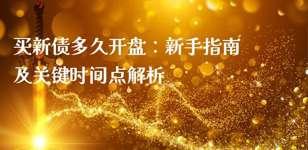 买新债多久开盘：新手指南及关键时间点解析_https://wap.fansifence.com_投资理财_第1张