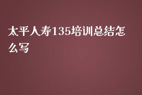 太平人寿135培训总结怎么写_https://wap.fansifence.com_外汇交易_第1张