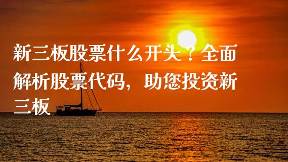 新三板股票什么开头？全面解析股票代码，助您投资新三板_https://wap.fansifence.com_今日财经_第1张