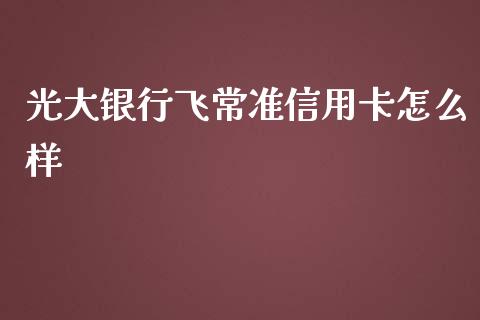 光大银行飞常准信用卡怎么样_https://wap.fansifence.com_投资理财_第1张