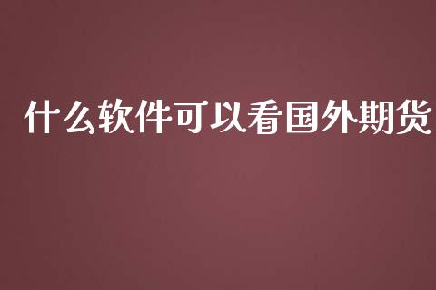 什么软件可以看国外期货_https://wap.fansifence.com_债券投资_第1张