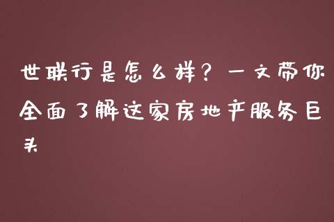 世联行是怎么样？一文带你全面了解这家房地产服务巨头_https://wap.fansifence.com_债券投资_第1张