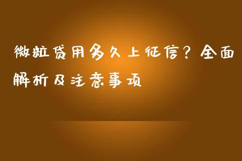 微粒贷用多久上征信？全面解析及注意事项_https://wap.fansifence.com_外汇交易_第1张