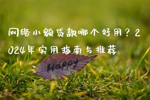 网络小额贷款哪个好用？2024年实用指南与推荐_https://wap.fansifence.com_投资理财_第1张