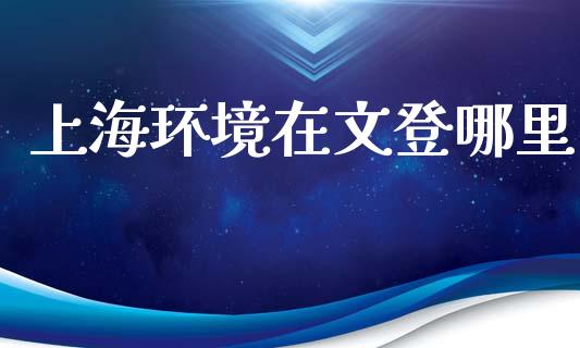 上海环境在文登哪里_https://wap.fansifence.com_外汇交易_第1张