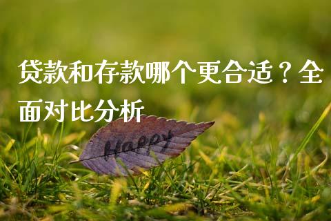 贷款和存款哪个更合适？全面对比分析_https://wap.fansifence.com_投资理财_第1张