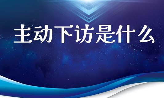 主动下访是什么_https://wap.fansifence.com_今日财经_第1张