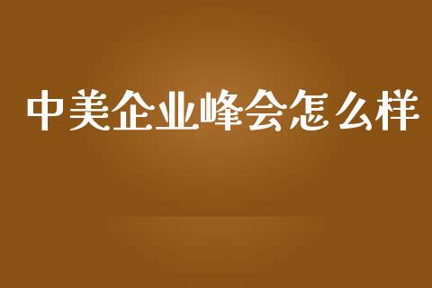 中美企业峰会怎么样_https://wap.fansifence.com_外汇交易_第1张