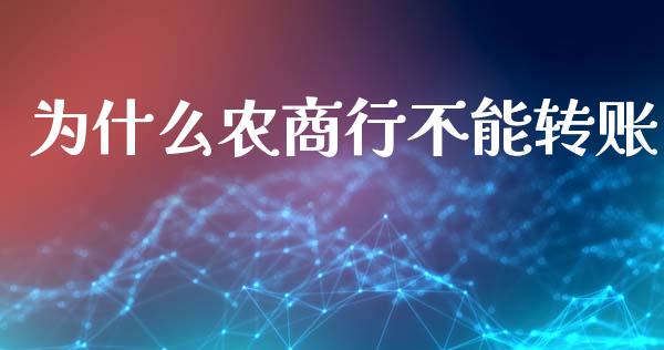 为什么农商行不能转账_https://wap.fansifence.com_外汇交易_第1张