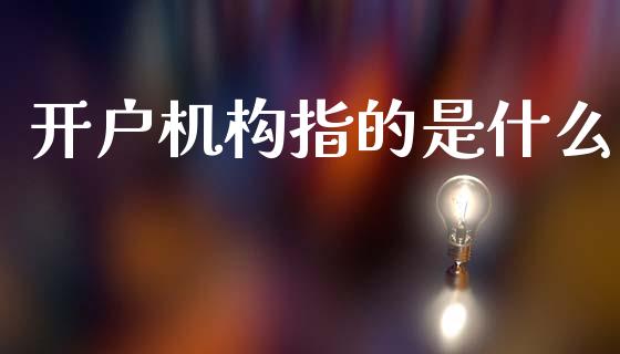 开户机构指的是什么_https://wap.fansifence.com_今日财经_第1张