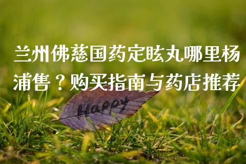 兰州佛慈国药定眩丸哪里杨浦售？购买指南与药店推荐_https://wap.fansifence.com_外汇交易_第1张