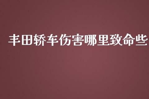 丰田轿车伤害哪里致命些_https://wap.fansifence.com_外汇交易_第1张