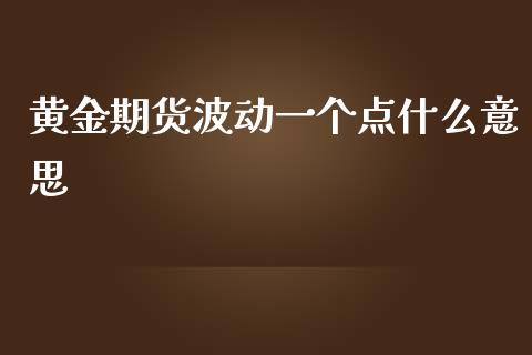 黄金期货波动一个点什么意思_https://wap.fansifence.com_外汇交易_第1张