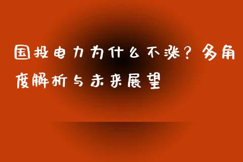 国投电力为什么不涨？多角度解析与未来展望_https://wap.fansifence.com_投资理财_第1张