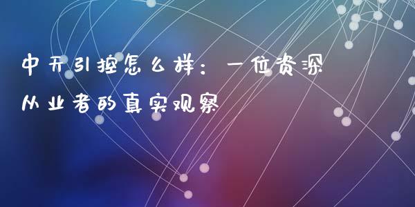 中天引控怎么样：一位资深从业者的真实观察_https://wap.fansifence.com_债券投资_第1张