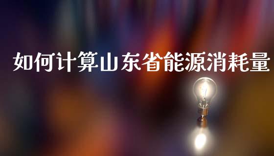 如何计算山东省能源消耗量_https://wap.fansifence.com_外汇交易_第1张