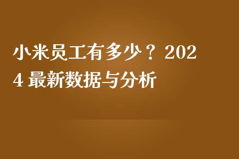 小米员工有多少？ 2024 最新数据与分析_https://wap.fansifence.com_投资理财_第1张