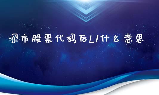 深市股票代码后L1什么意思_https://wap.fansifence.com_投资理财_第1张