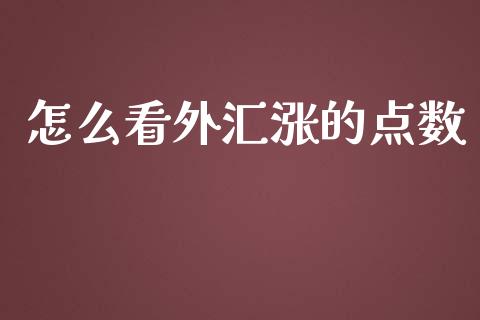 怎么看外汇涨的点数_https://wap.fansifence.com_外汇交易_第1张