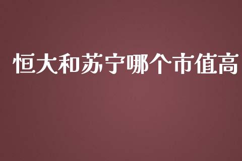 恒大和苏宁哪个市值高_https://wap.fansifence.com_外汇交易_第1张