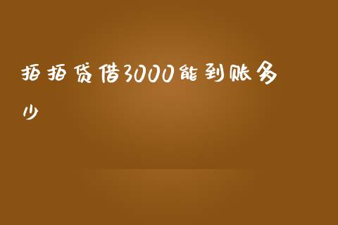 拍拍贷借3000能到账多少_https://wap.fansifence.com_债券投资_第1张