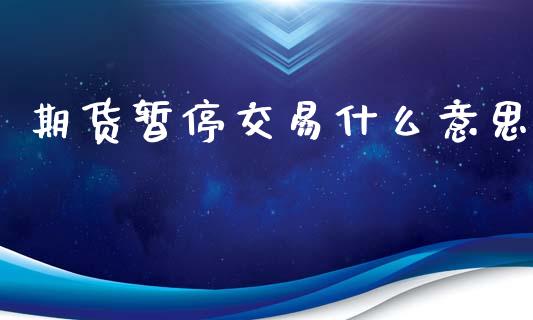 期货暂停交易什么意思_https://wap.fansifence.com_今日财经_第1张