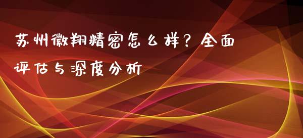 苏州徽翔精密怎么样？全面评估与深度分析_https://wap.fansifence.com_债券投资_第1张