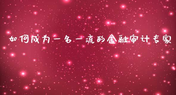 如何成为一名一流的金融审计专家_https://wap.fansifence.com_外汇交易_第1张