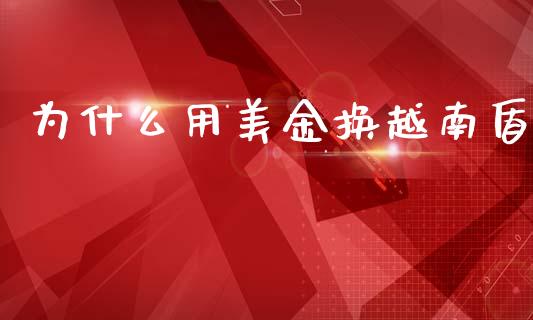 为什么用美金换越南盾_https://wap.fansifence.com_投资理财_第1张