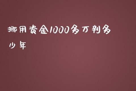 挪用资金1000多万判多少年_https://wap.fansifence.com_今日财经_第1张