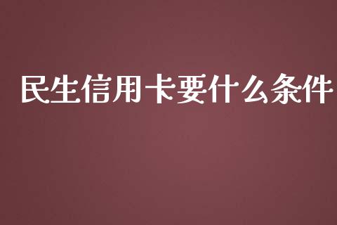 民生信用卡要什么条件_https://wap.fansifence.com_投资理财_第1张