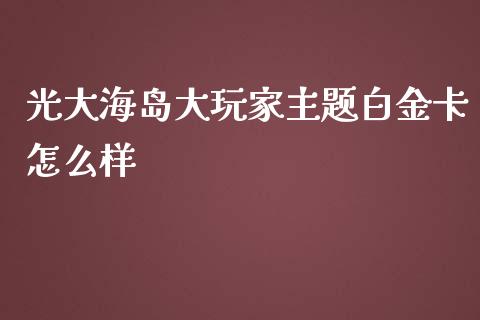 光大海岛大玩家主题白金卡怎么样_https://wap.fansifence.com_外汇交易_第1张