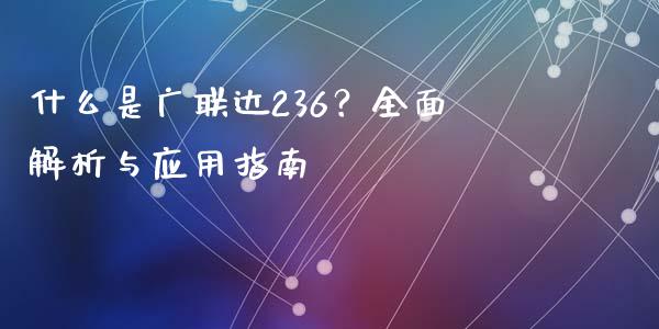什么是广联达236？全面解析与应用指南_https://wap.fansifence.com_债券投资_第1张