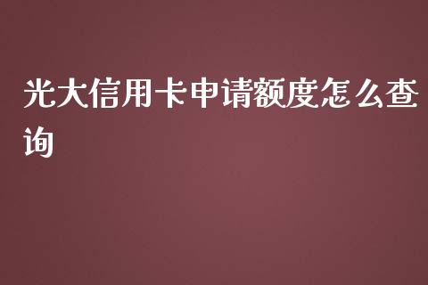 光大信用卡申请额度怎么查询_https://wap.fansifence.com_今日财经_第1张