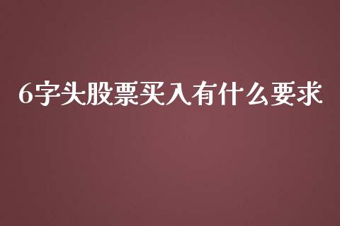 6字头股票买入有什么要求_https://wap.fansifence.com_投资理财_第1张