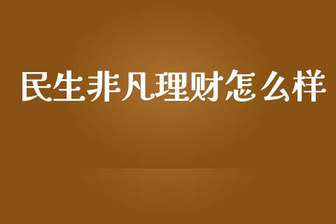 民生非凡理财怎么样_https://wap.fansifence.com_债券投资_第1张