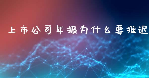 上市公司年报为什么要推迟_https://wap.fansifence.com_今日财经_第1张