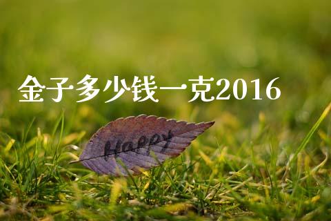 金子多少钱一克2016_https://wap.fansifence.com_投资理财_第1张