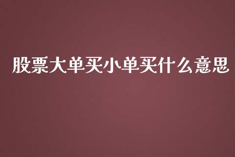 股票大单买小单买什么意思_https://wap.fansifence.com_今日财经_第1张