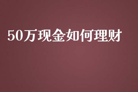 50万现金如何理财_https://wap.fansifence.com_外汇交易_第1张