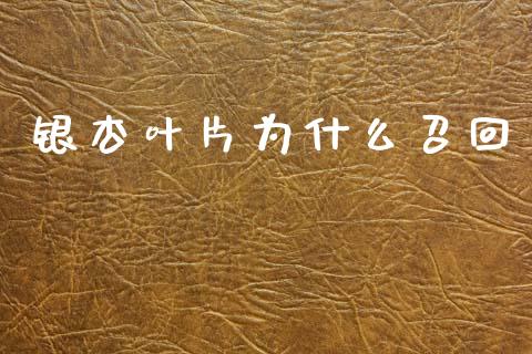 银杏叶片为什么召回_https://wap.fansifence.com_外汇交易_第1张