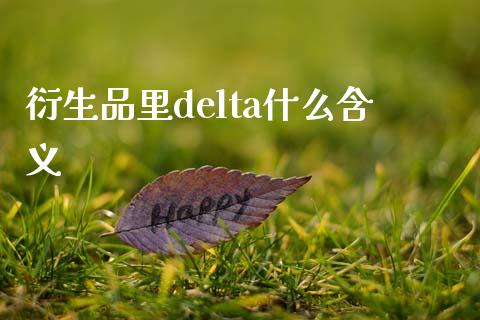 衍生品里delta什么含义_https://wap.fansifence.com_投资理财_第1张