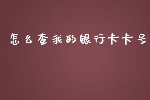 怎么查我的银行卡卡号_https://wap.fansifence.com_外汇交易_第1张