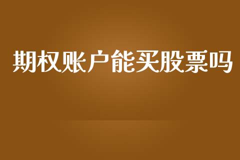 期权账户能买股票吗_https://wap.fansifence.com_今日财经_第1张